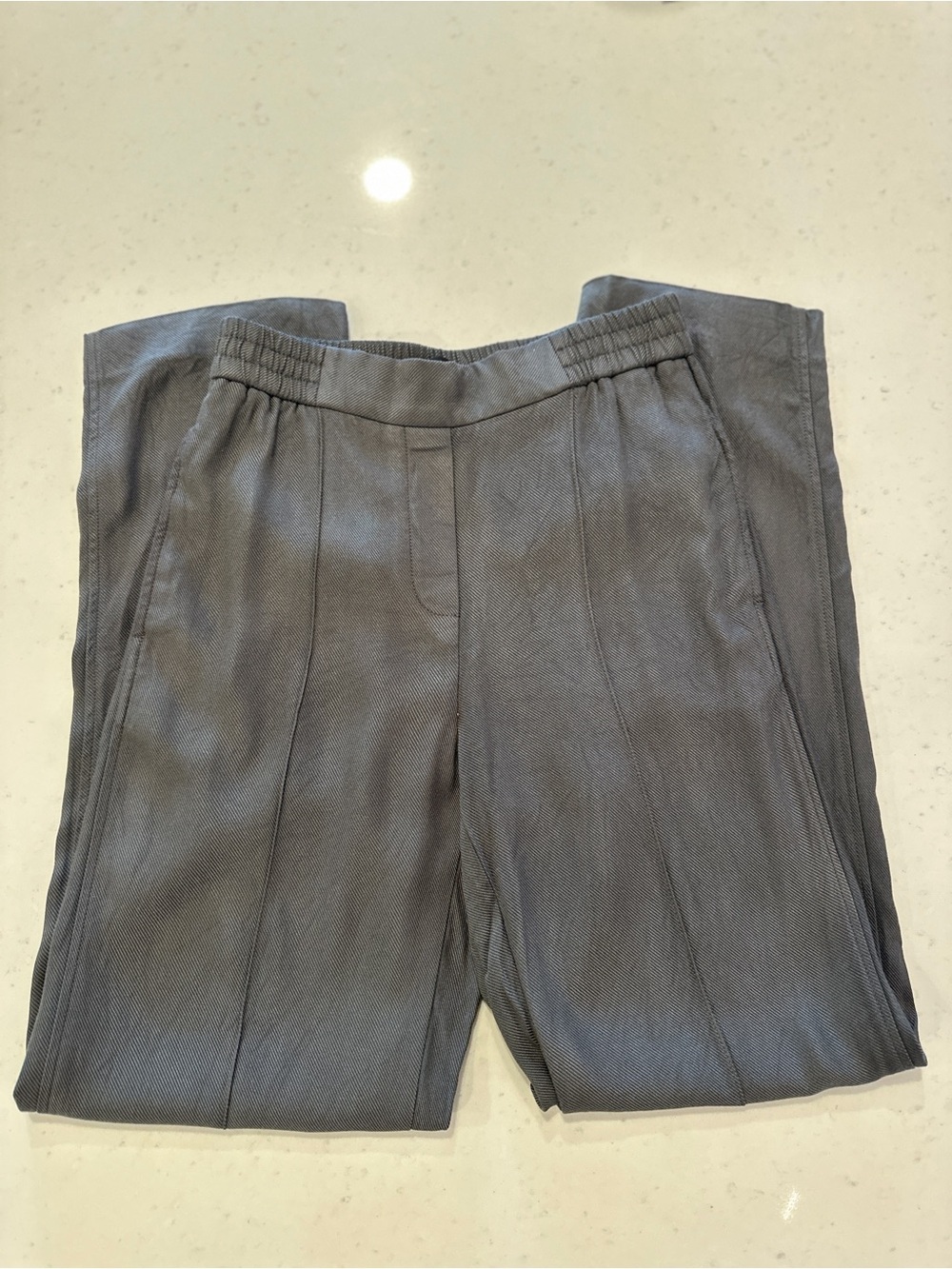 NWOT Massimo Dutti Linen Blend Trouser Pant Size 2 Light Gray